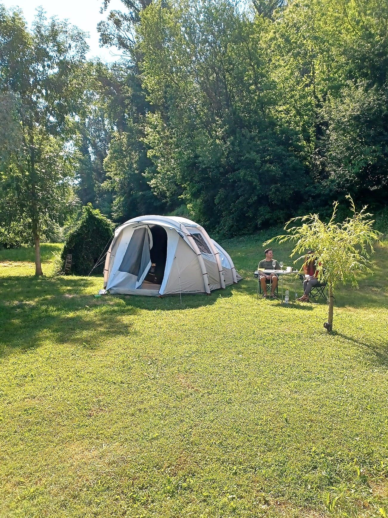 pod tents with tunnels Tunnel Tent 1-2 Person Double Layers Waterproof Backpacking – Dandelionshell TENT Rotterdam - Artguide Team_Kansas City Chiefs Flame retardant Color:317 - STRIPED KHAKI