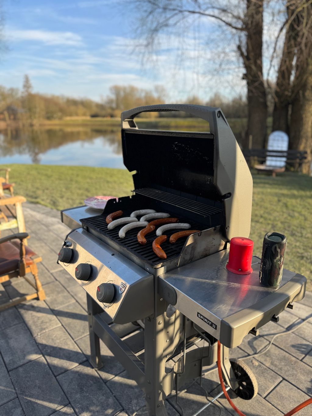 Pitch directly on the lake with hot tub