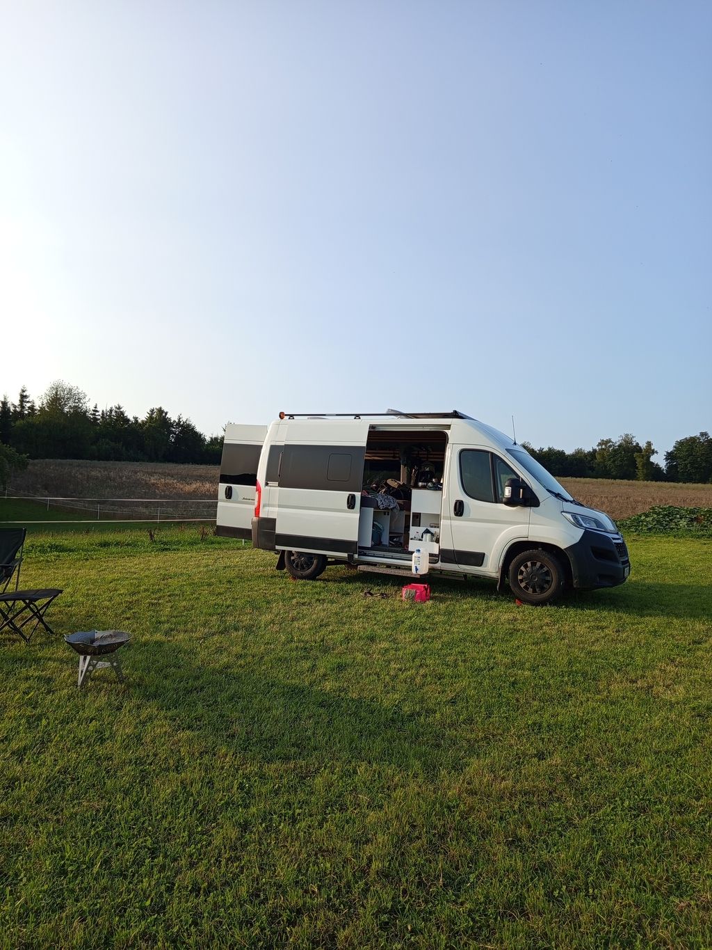 Camping in a completely secluded location on a farm