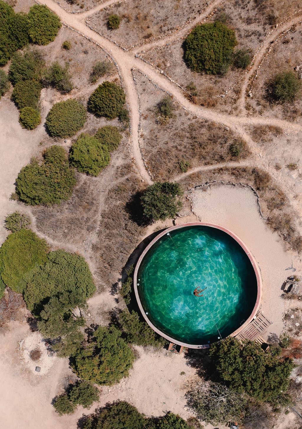 Urlaub auf dem Bauernhof an der Algarve: Pool mit Sonnenuntergang und Aussicht in der Nähe von Silves