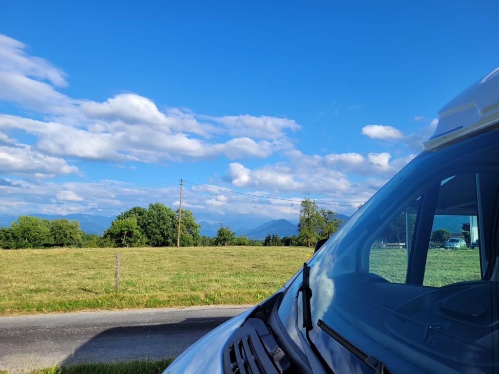 Mit Bergblick an der Alpakaweide in Oberbayern