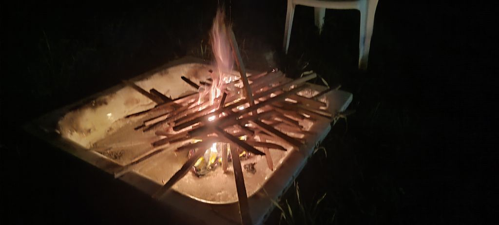 Parking spot in the orchard meadow