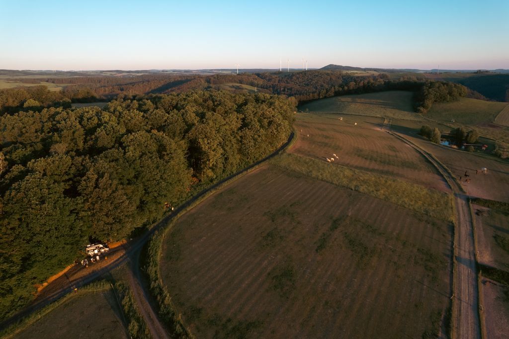 On the pasture with a far-reaching view of the Elbe Sandstone Mountains
