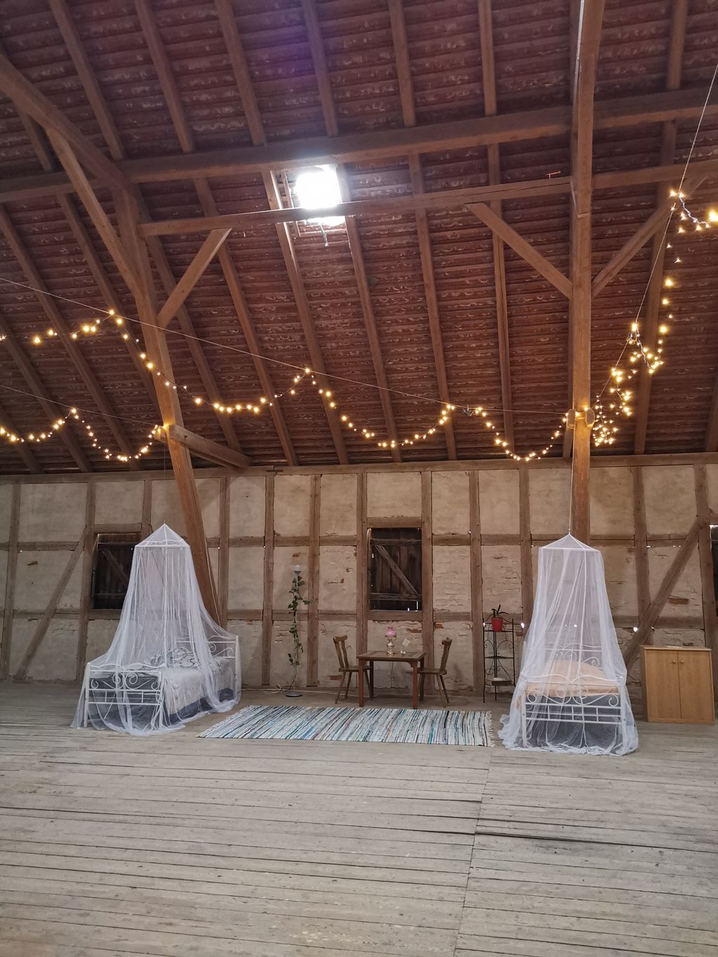 Country charm in a quaint half-timbered barn