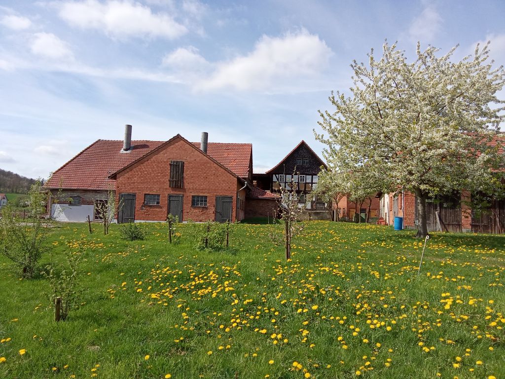 Panorámica del Rhön en una antigua granja de tres lados
