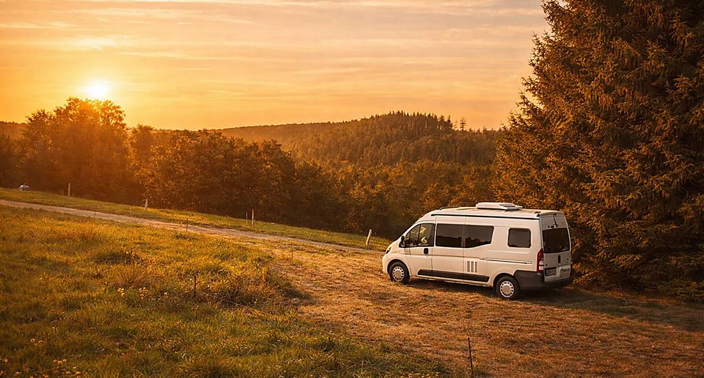 Single pitch in a secluded location - starry sky