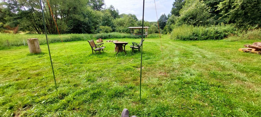 Pradera aislada junto a un pequeño bosque en un lugar apartado
