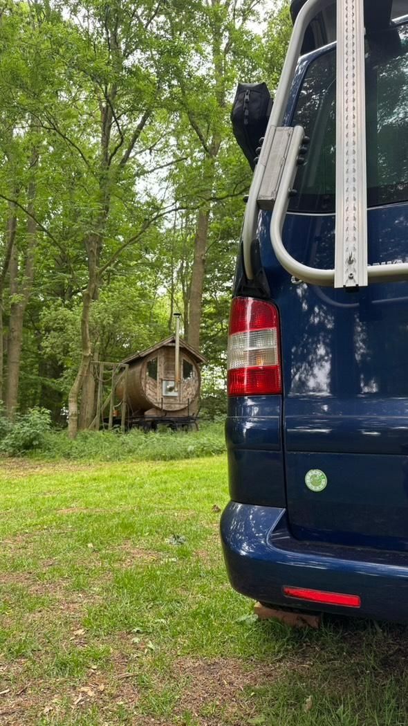 Sauna entre el bosque y la pradera