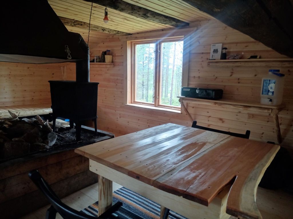 Log cabin in absolute wilderness - "lonely lynx".