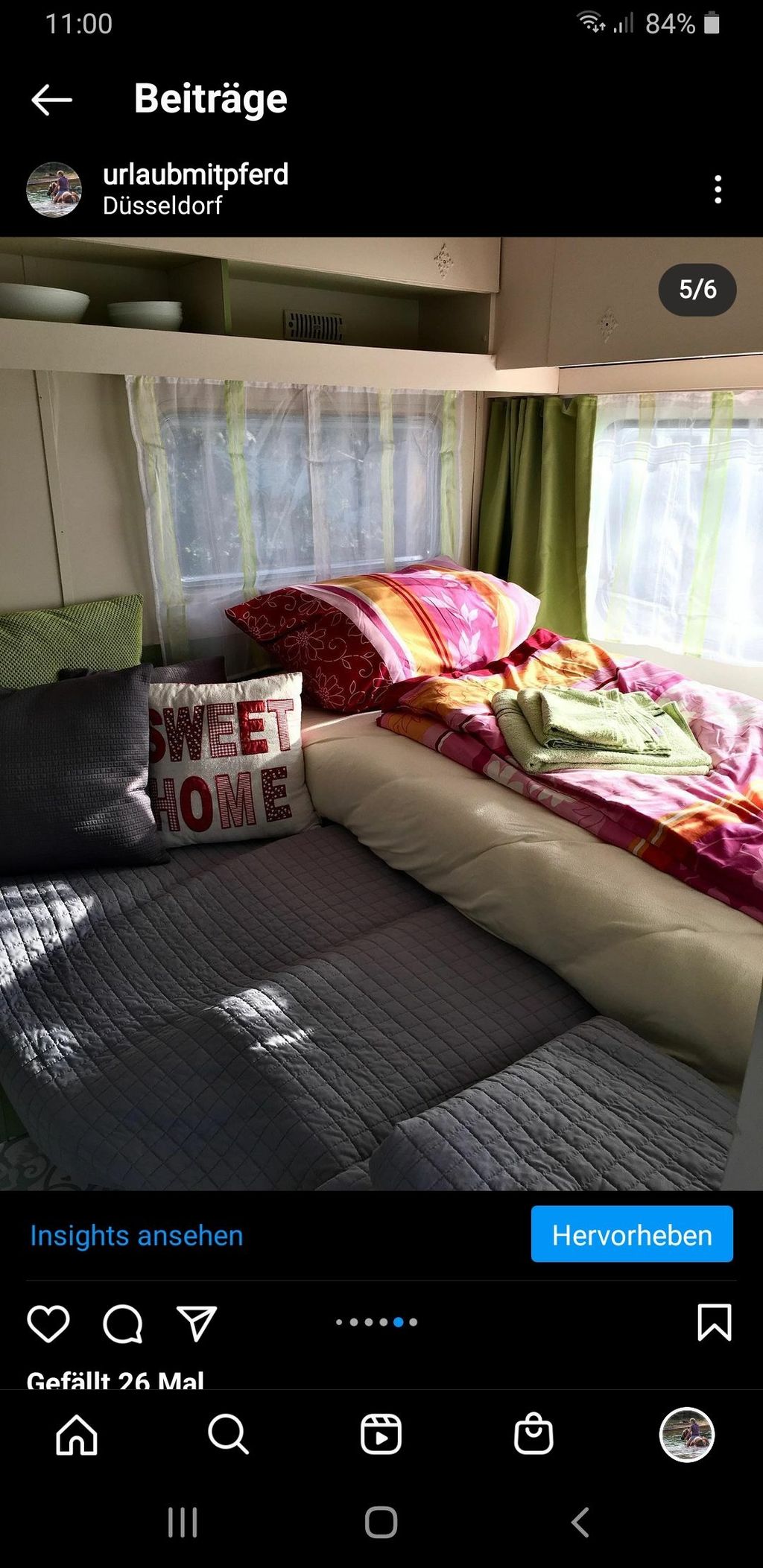 Camping in fully equipped caravan