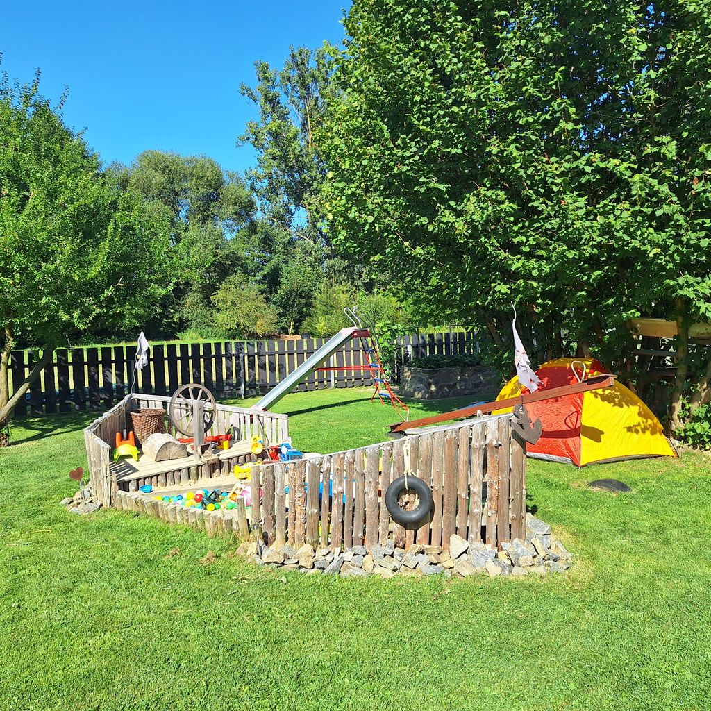 Camping am See am Fuße des Erzgebirges