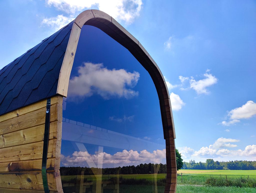 Natur Hütte mit Blick auf Vogelschutzgebiet