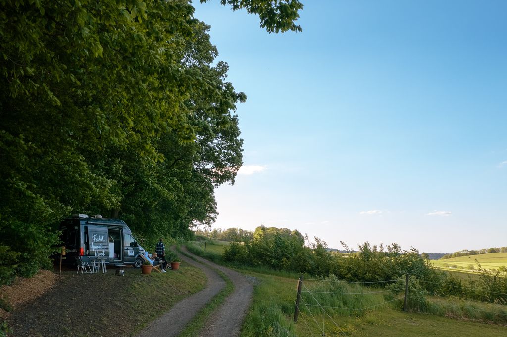 On the pasture with a far-reaching view of the Elbe Sandstone Mountains