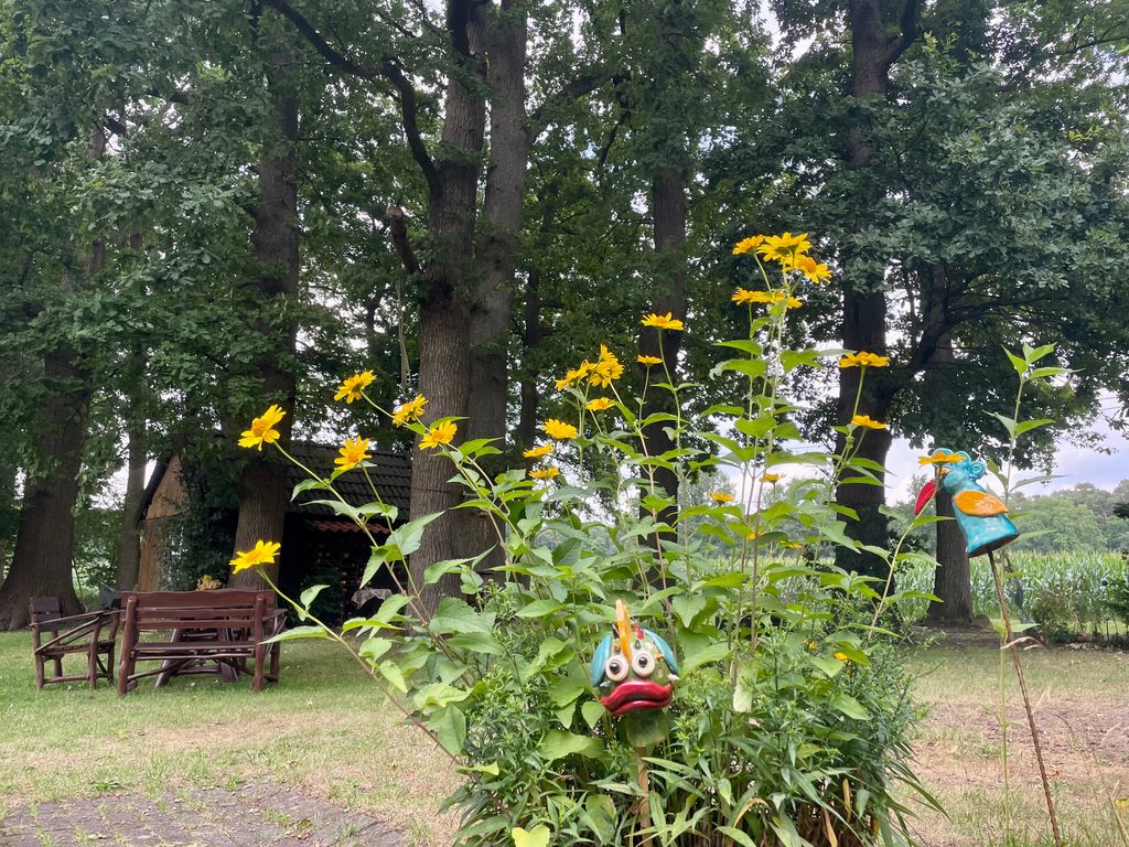 Camping under oak trees on the farm "Hofglück