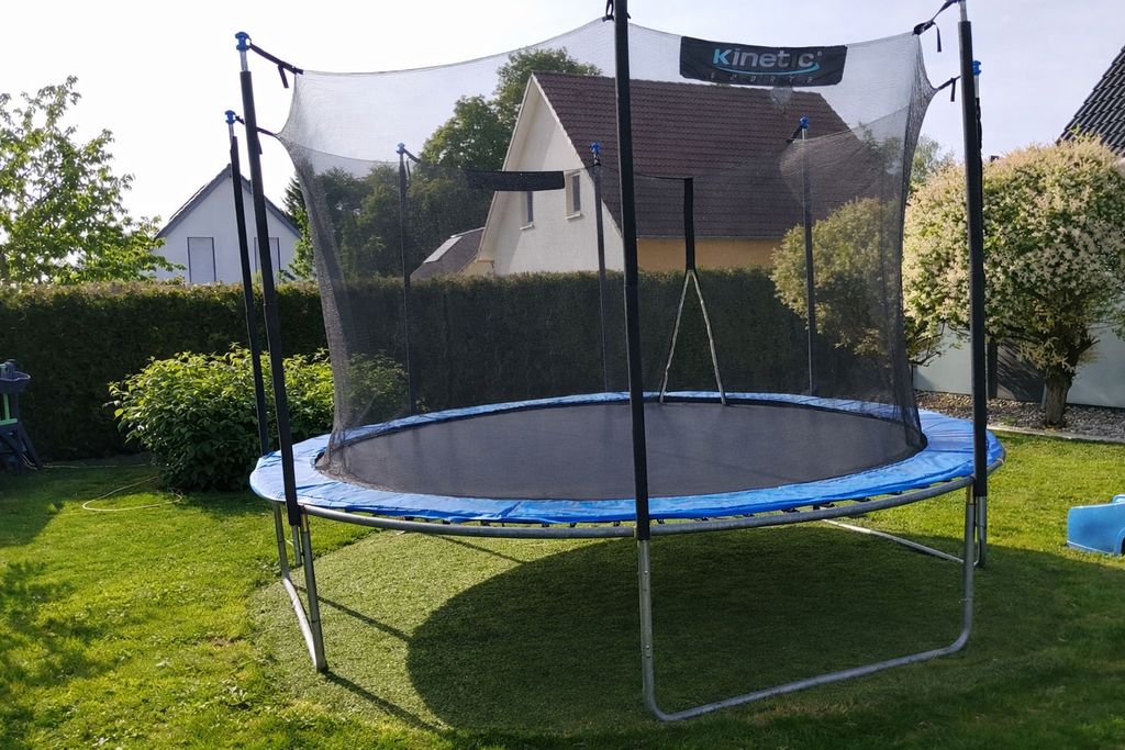 Trampoline in the garden