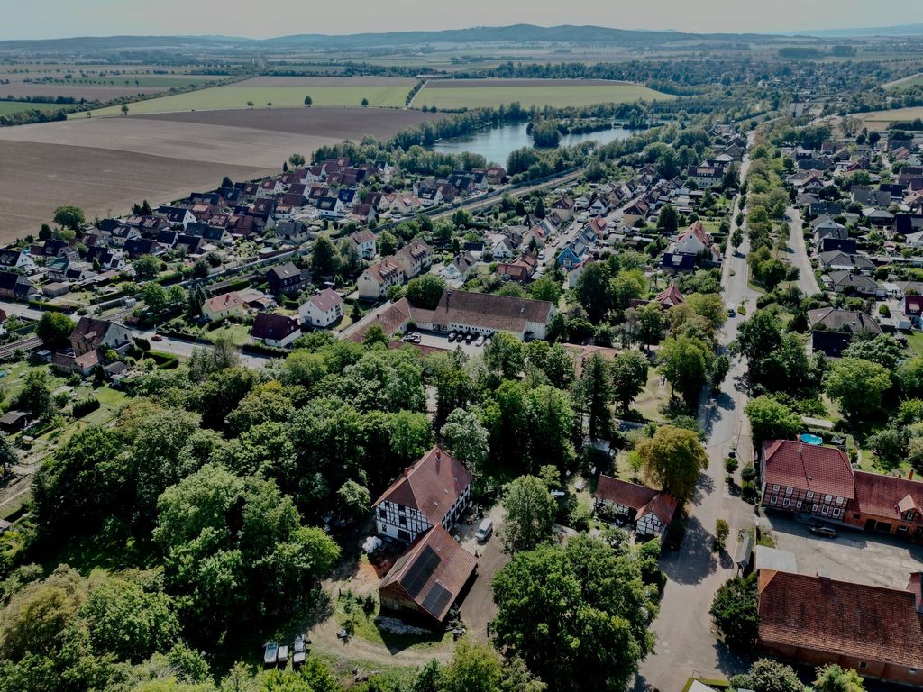 Dream place in the green behind the half-timbered house