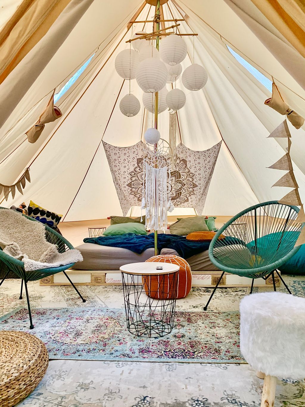 Sahara tent in the countryside surrounded by forest
