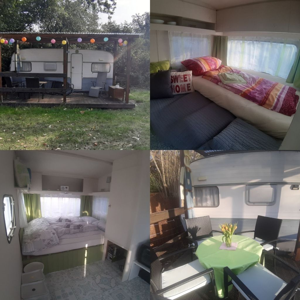 Camping in fully equipped caravan