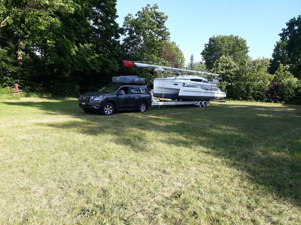 Green meadow in the forest or idyllic yard parking lot