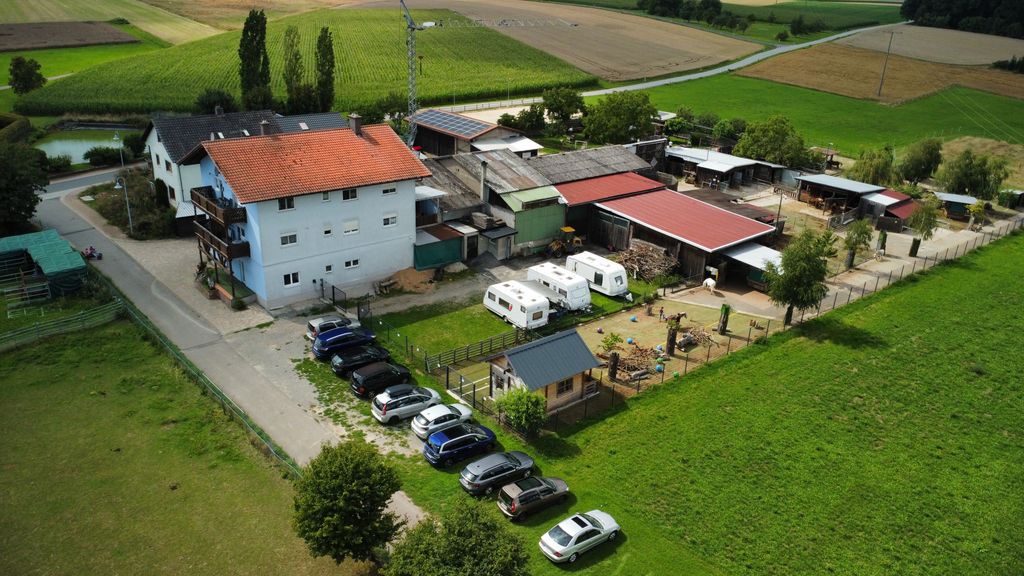 Campeggio nel recinto degli asini dell'Erlebnishof Odenwald