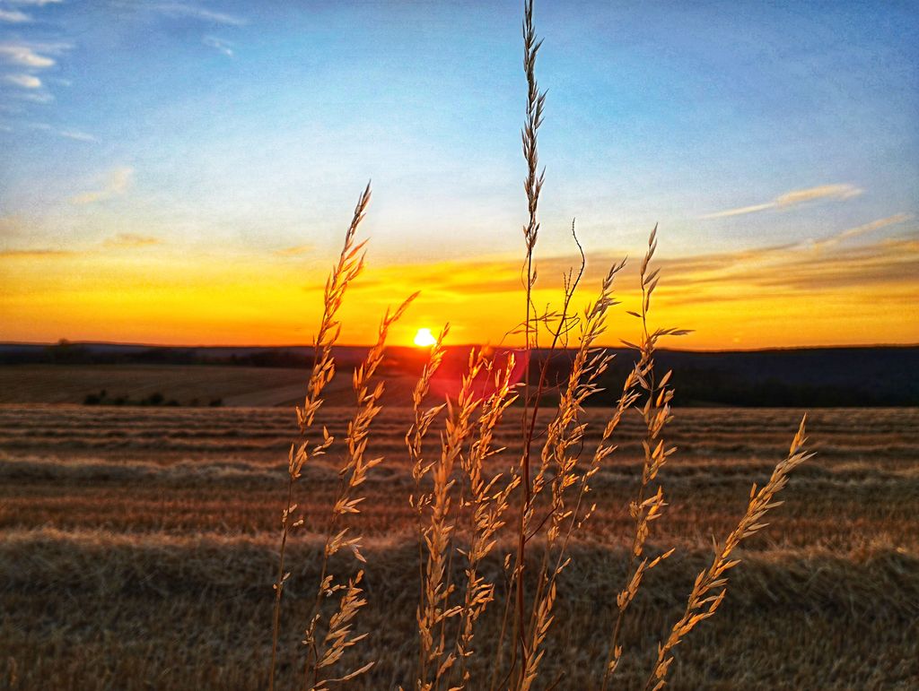 Time out at the ranch-view of Dreistelz and Rhön Mountains