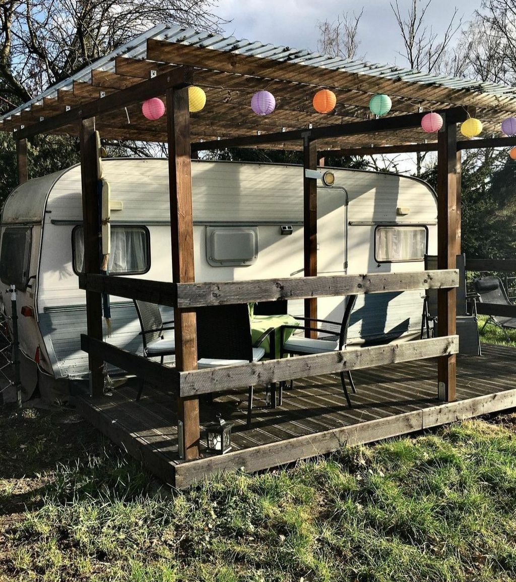 Camping in fully equipped caravan