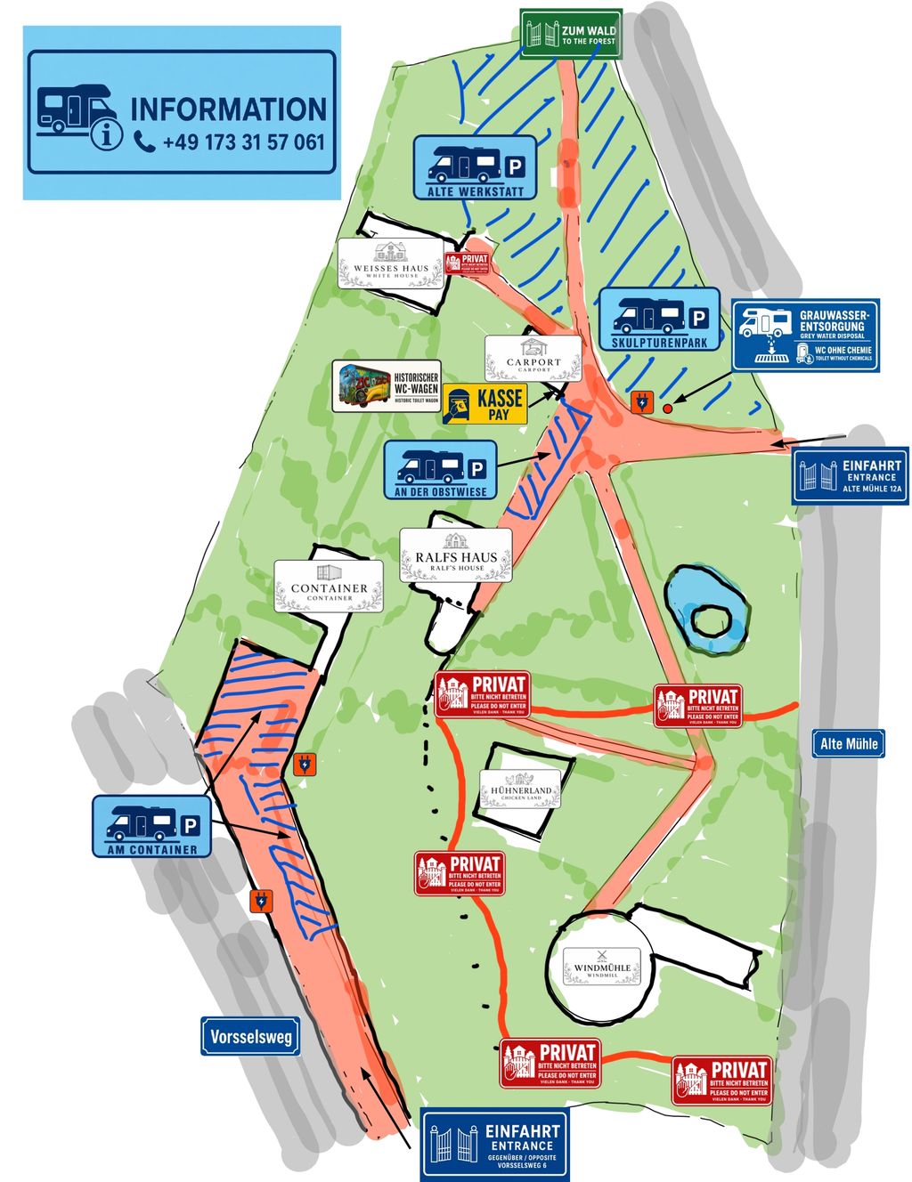 Lageplan und Informationen