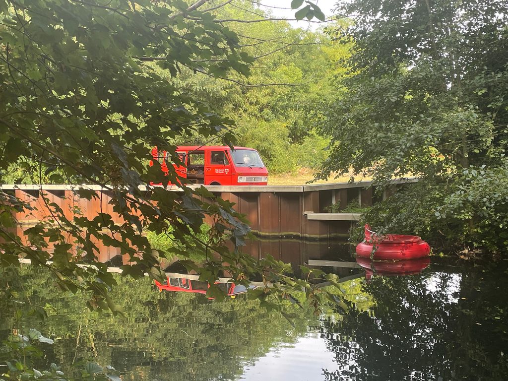 On the riverbank at the old paper mill