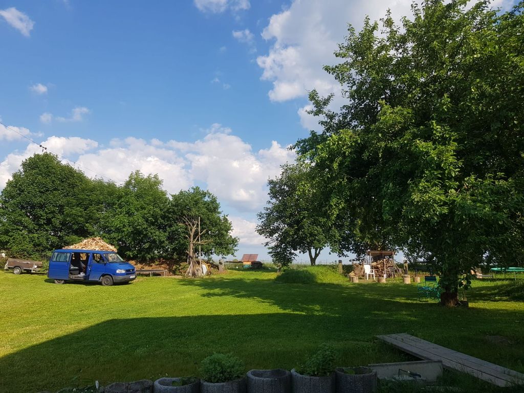 Country vacation under the apple tree