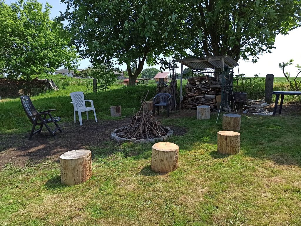 Country vacation under the apple tree