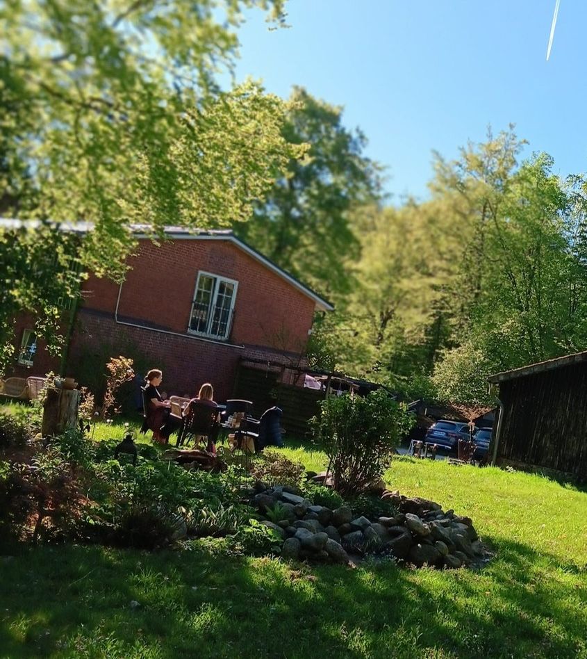 Acampar en el jardín, a las afueras de la landa de Lüneburg