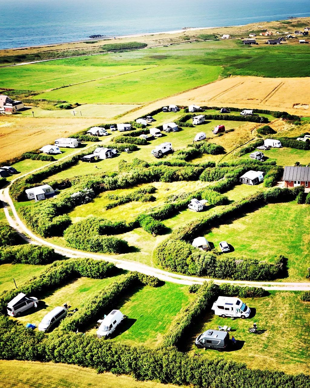 Campeggio naturale sulla costa occidentale e sulle scogliere della Danimarca