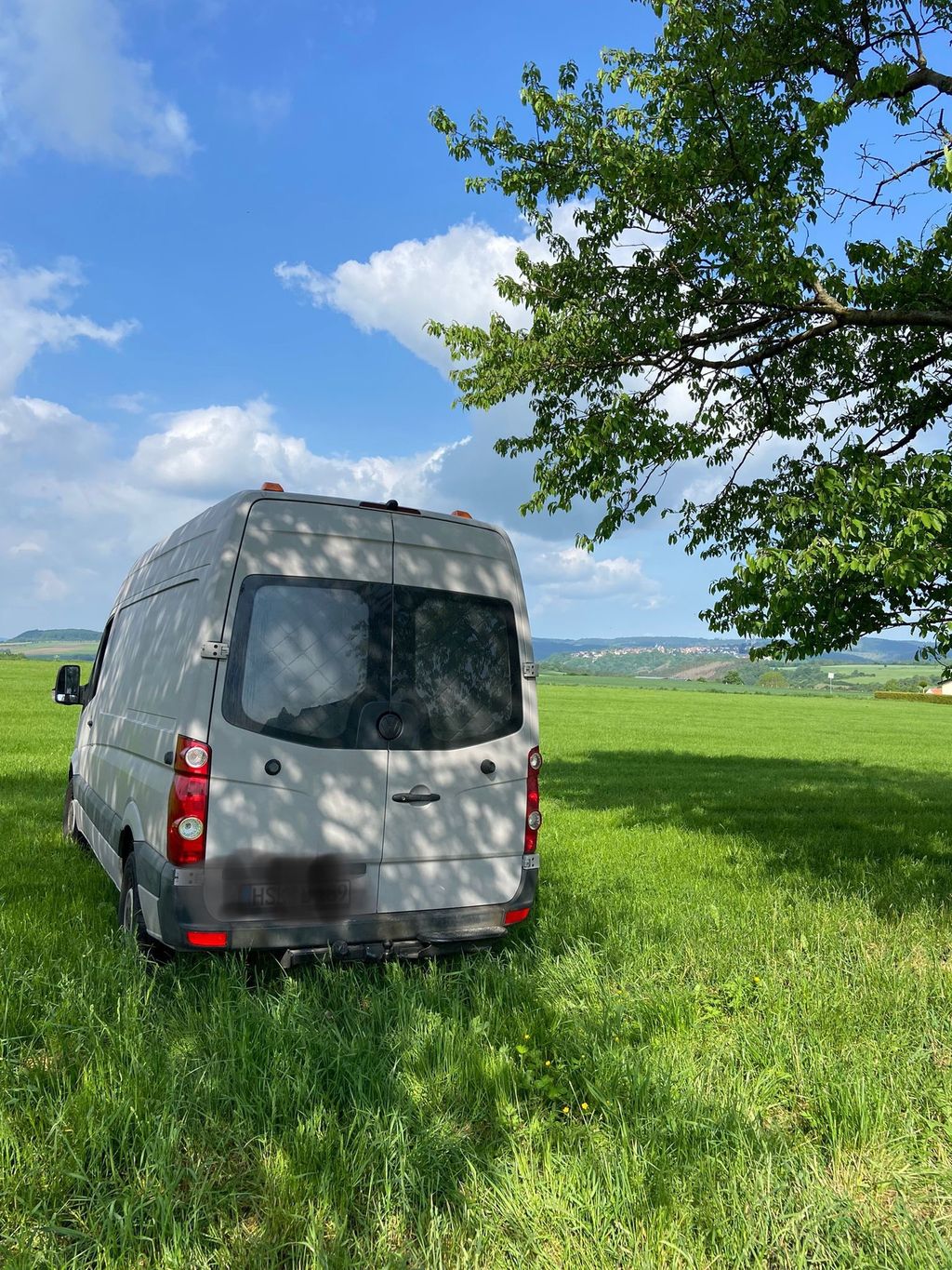 Pitch on the outskirts of the village with a wide view