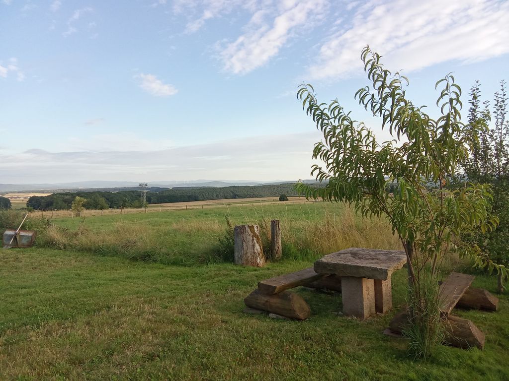 Panorámica del Rhön en una antigua granja de tres lados