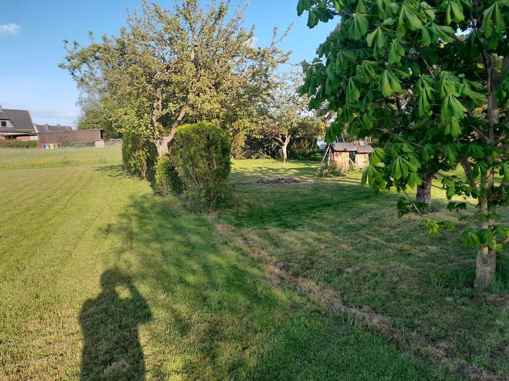 Camping in the orchard on the outskirts of the village