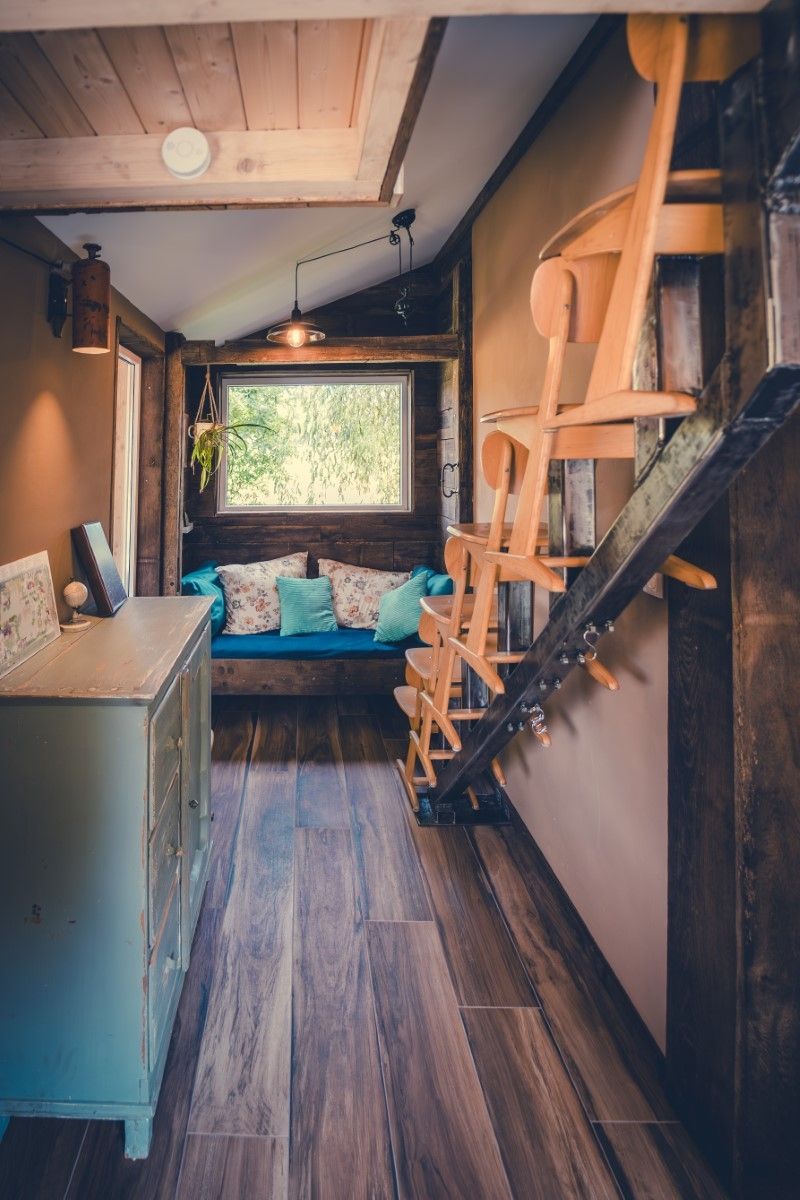 Casa sostenible en un árbol al borde del bosque