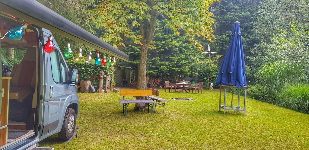 Emplacement individuel de rêve au bord d'un étang avec foyer