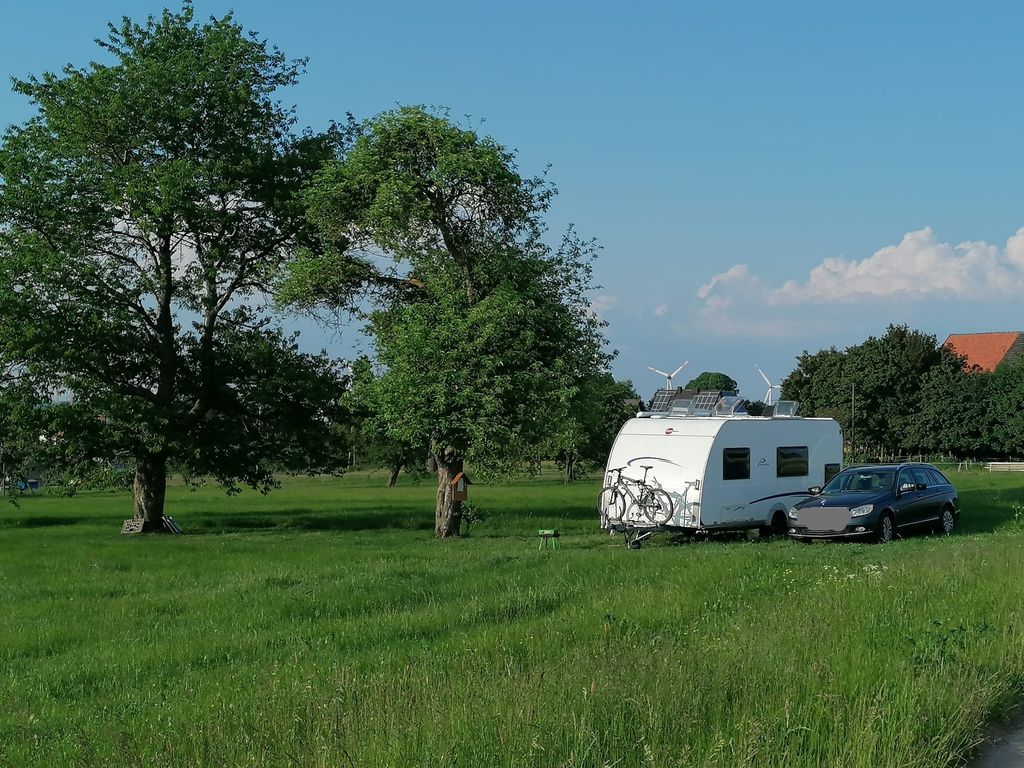 Pitch on the outskirts of the village with a wide view