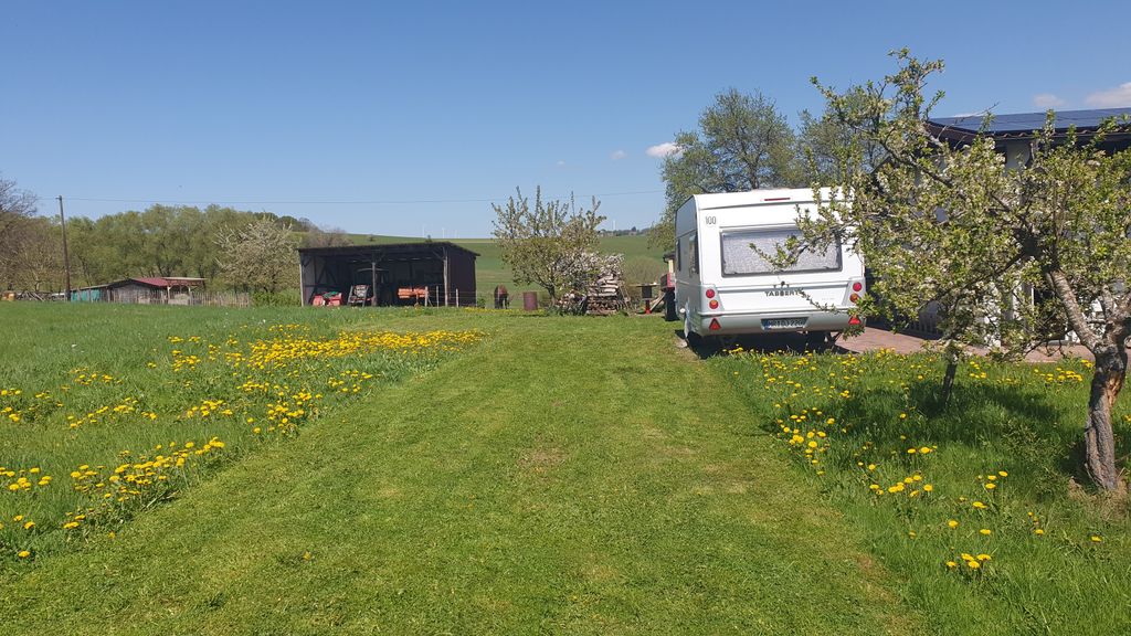 Camping on the edge of the village in the "Hessian hinterland"