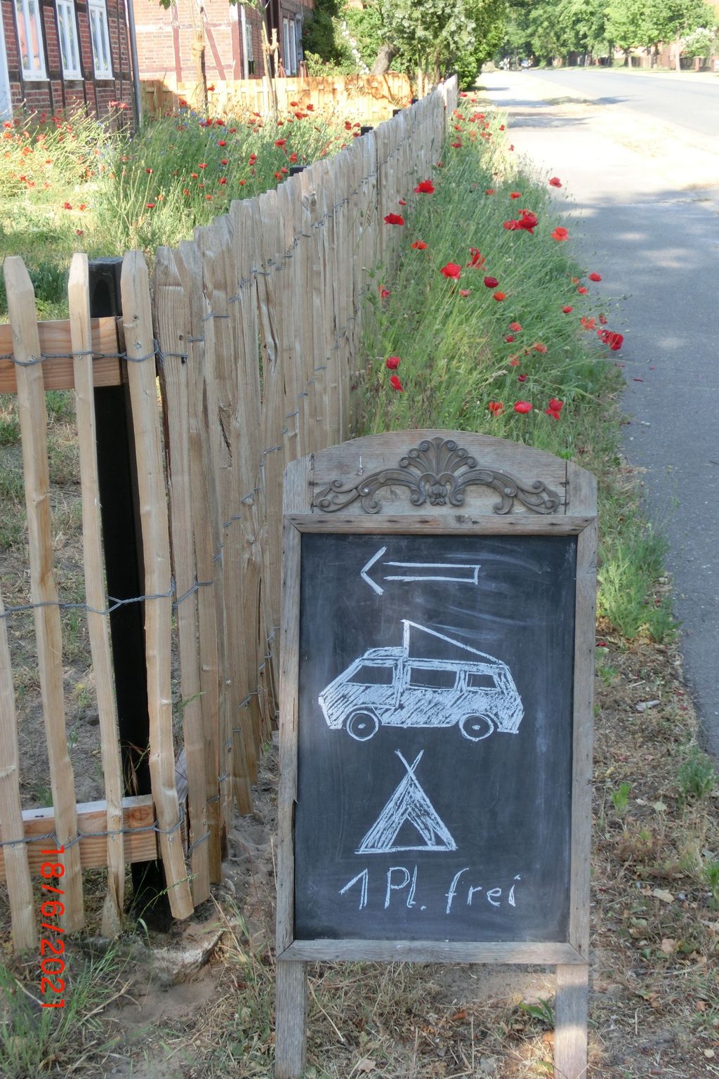 Camping hinterm Fachwerkhaus, nördliches Wendland 