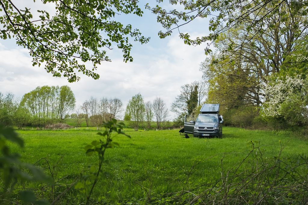 Alleinlage auf einer kleinen Wiese in Ostsee-Nähe