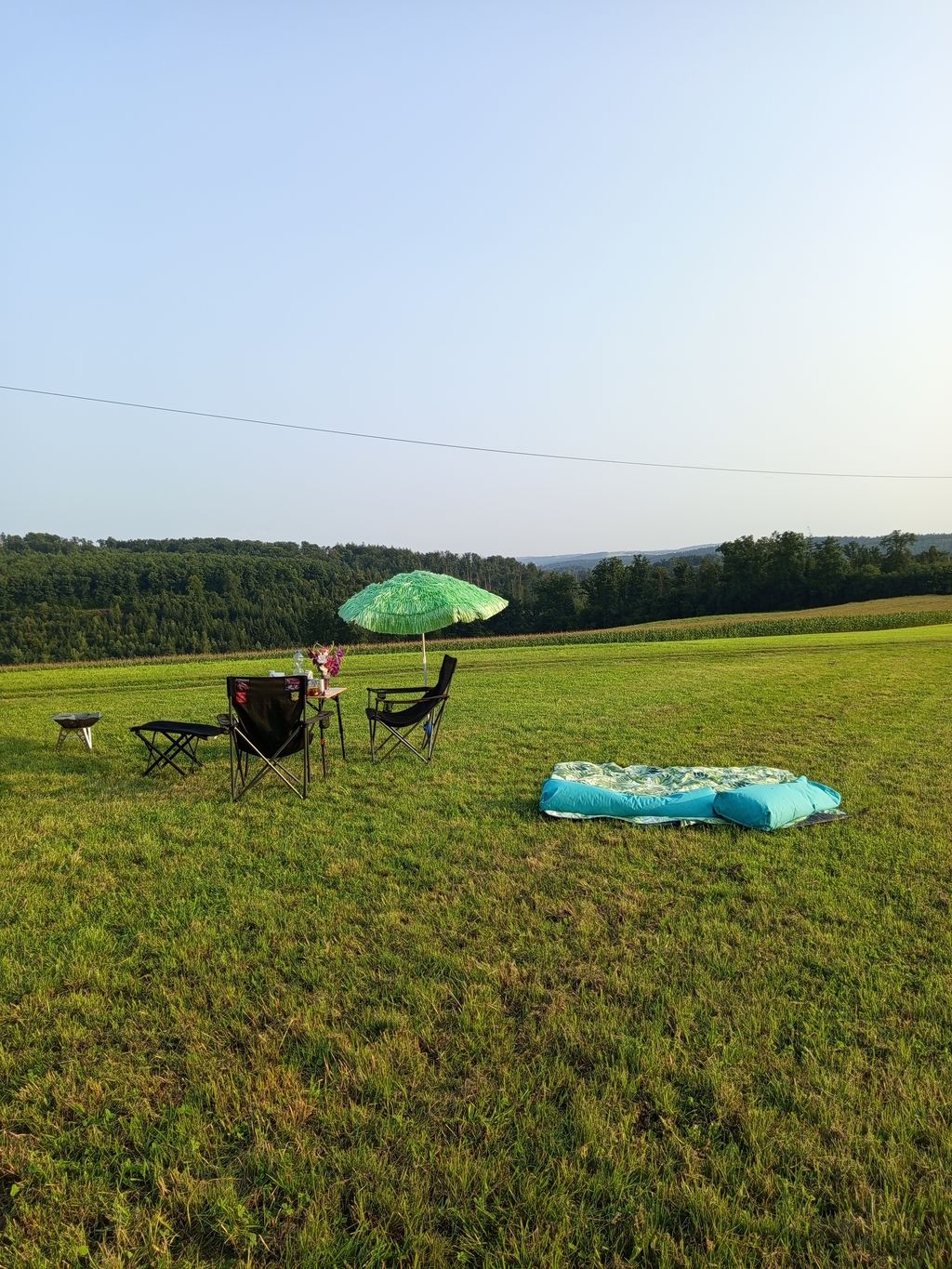 Camping in a completely secluded location on a farm