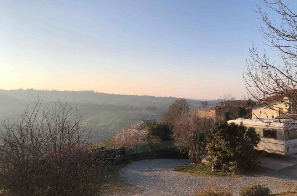 Einzigartige Aussicht vom Weinberg am Hang