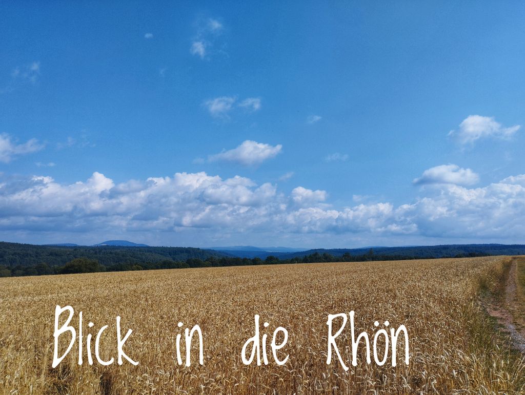 Time out at the ranch-view of Dreistelz and Rhön Mountains