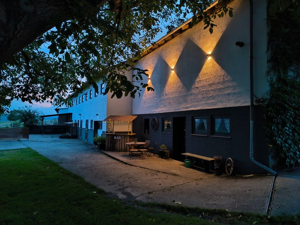 Herb garden with sun deck and bath barrel