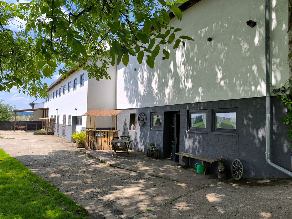 Herb garden with sun deck and bath barrel