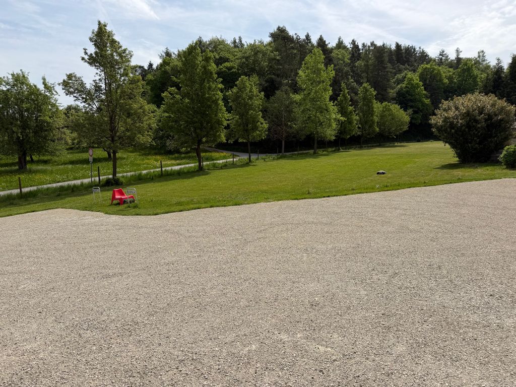 Caravan site at the edge of the forest