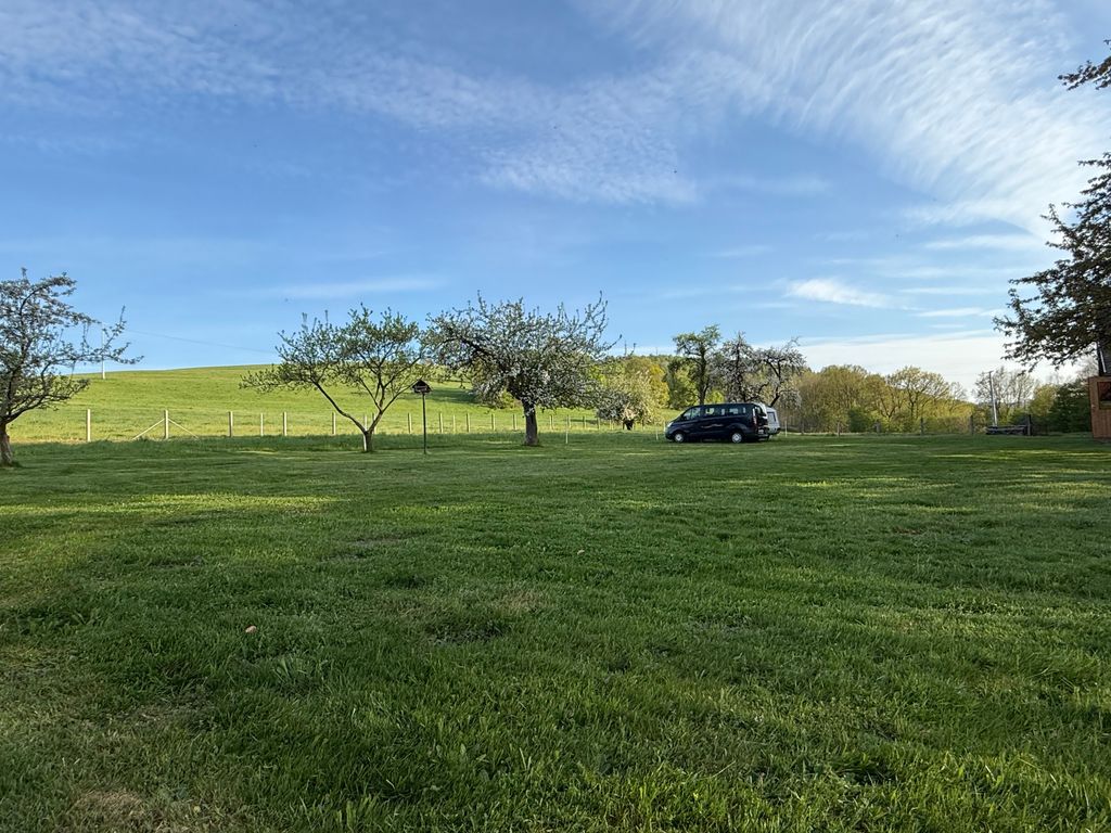 Meadow with far-reaching views of the Thuringian Forest