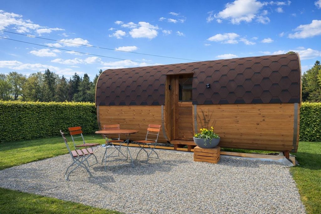 Tonneau en bois Détente pure avec une vue magnifique sur les montagnes2 
