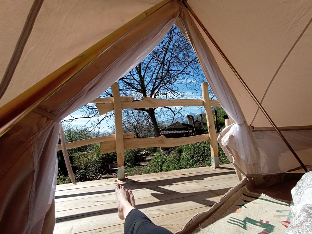 Glamping nel bosco in Val Pellice con vista natura